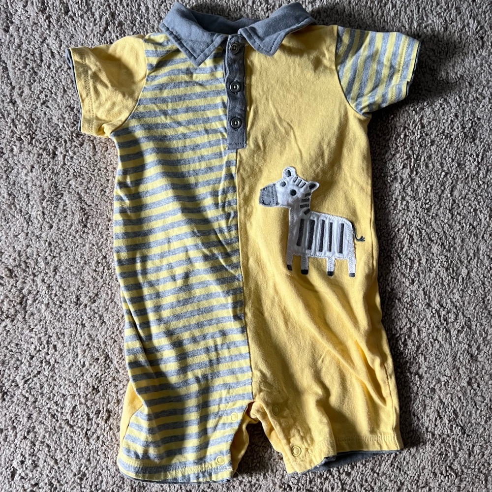 First Impressions Yellow and Gray romper